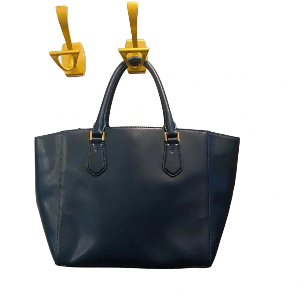 MICHAEL KORS Navy Blue Leather Carolyn Handbag